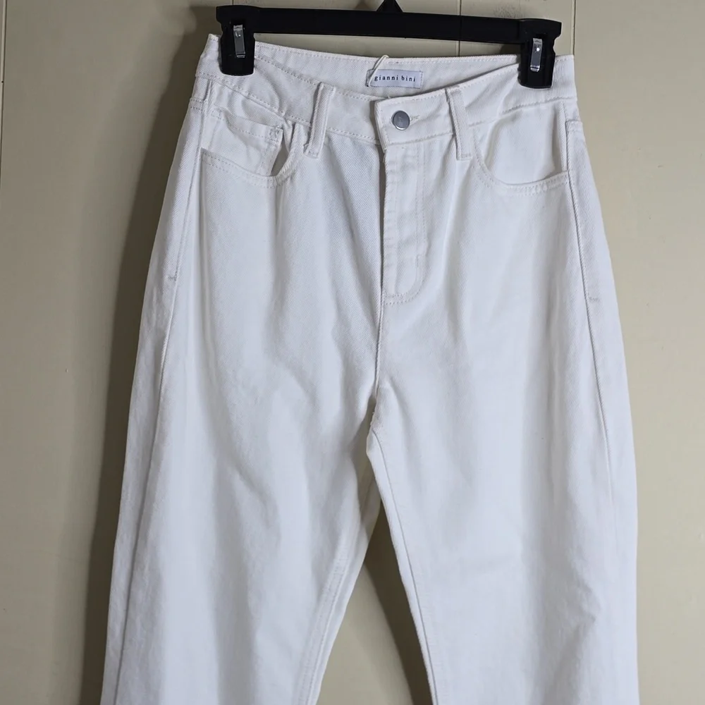 Gianni Bini X Nastia Liukin Anna Denim Straight Leg Feather Detail Jeans 25w - Picture 4 of 12